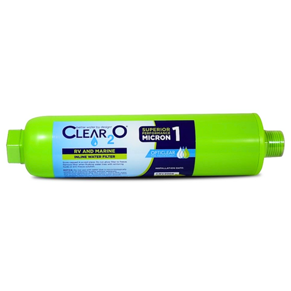 CLEAR2O® RV AND MARINE INLINE WATER FILTER - CRV2006 - Experience Ultimate Water Purification with Our 1 Micron Solid Carbon Filter