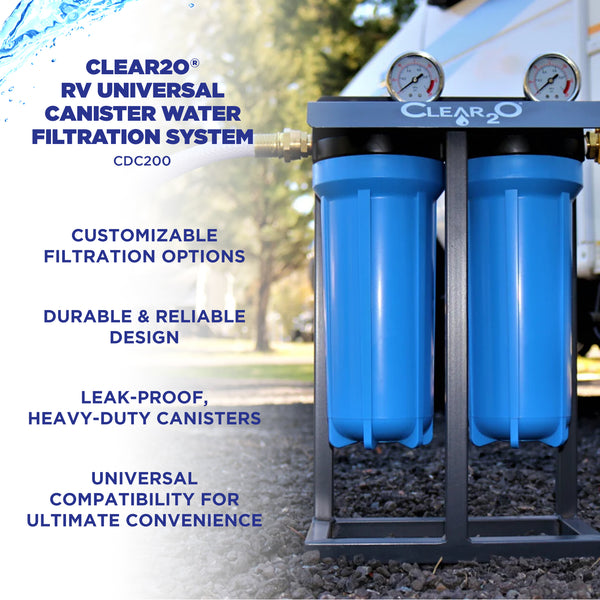 CLEAR2O® RV DUAL UNIVERSAL CANISTER WATER FILTRATION SYSTEM - CDC200