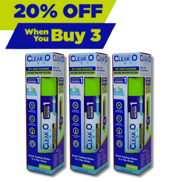 CLEAR2O® RV AND MARINE INLINE WATER FILTER - CRV2006-3  ONE MICRON