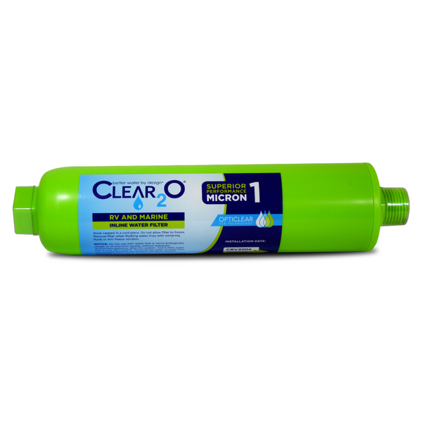 CLEAR2O® RV AND MARINE INLINE WATER FILTER - CRV2006 - Experience Ultimate Water Purification with Our 1 Micron Solid Carbon Filter