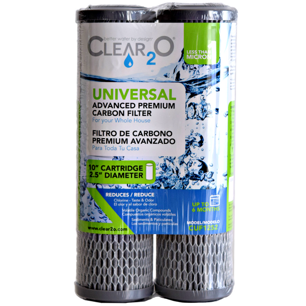 CLEAR2O® ADVANCED PREMIUM CARBON UNIVERSAL FILTER RV & WHOLE HOUSE WATER FILTER - CUF1252 - 2 Pack