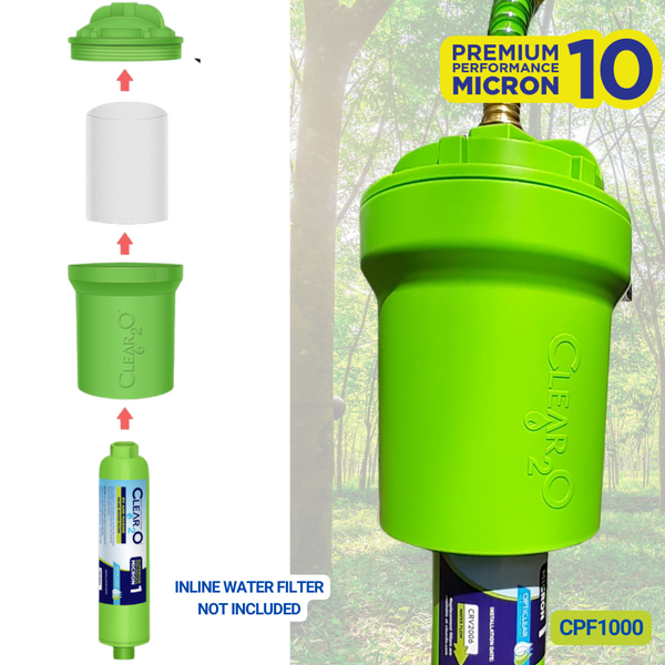 CLEAR2O® DIRTGUARD™ SEDIMENT PRE-FILTER (CPF1000-10) 10 MICRON FILTER - Protect Your Water Filter with DirtGUARD - The Ultimate Sediment Pre-Filter for Cleaner Water and Longer Filter Life