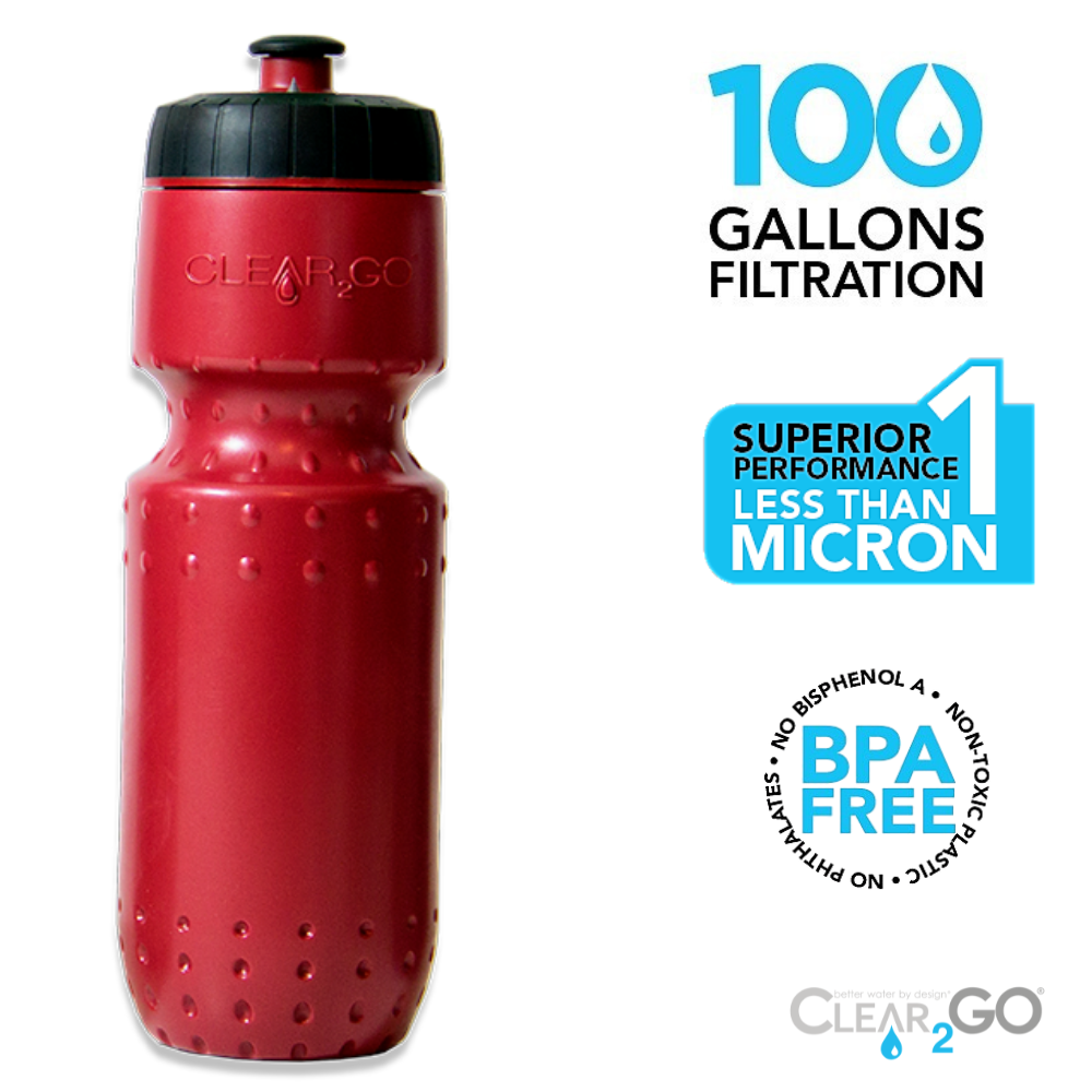 Clear2Go™ Filter Sport Water Bottle Red - CWB200-TRD – CLEAR2O
