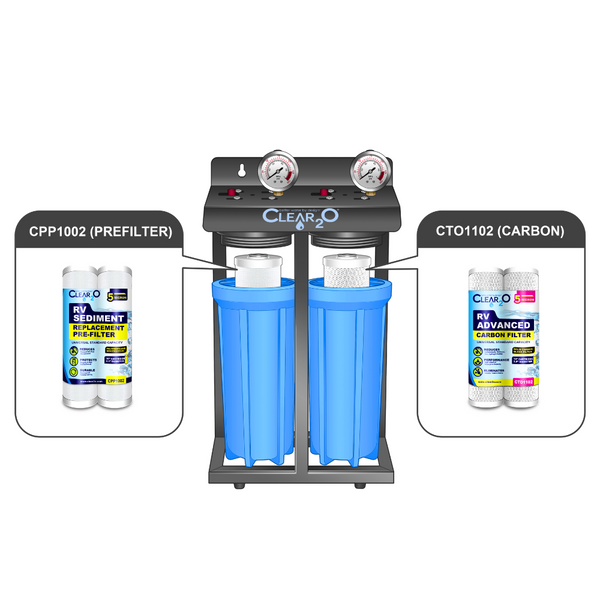 CLEAR2O® RV DUAL CANISTER WATER FILTRATION SYSTEM - CDC200