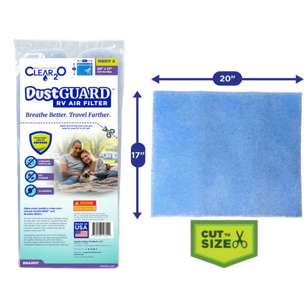 CLEAR2O DUSTGUARD RV AIR FILTER 20" X 17" CUT TO SIZE - DGA2017