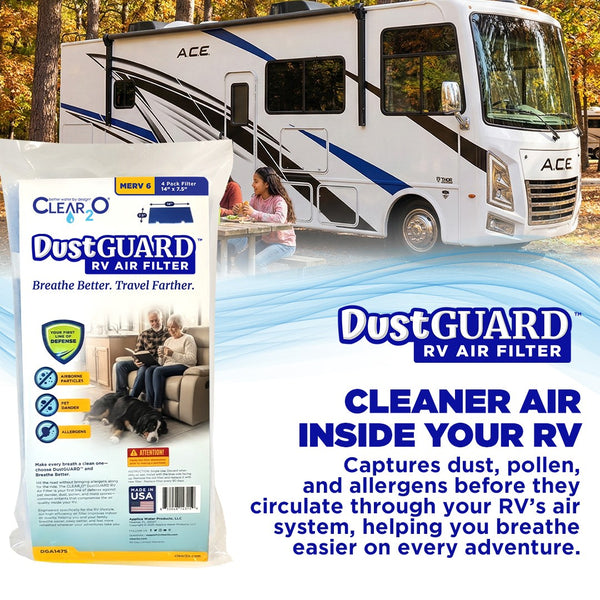 CLEAR2O DUSTGUARD RV AIR FILTER 14" X 7.5" (4 FILTER PK)
