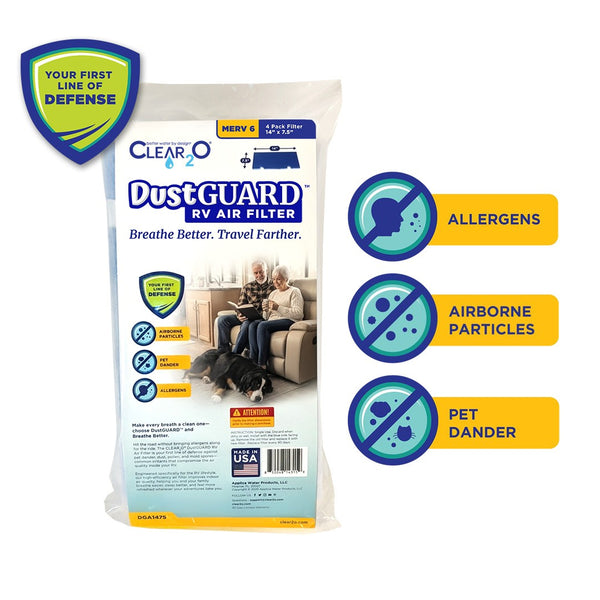 CLEAR2O DUSTGUARD RV AIR FILTER 14" X 7.5" (4 FILTER PK)