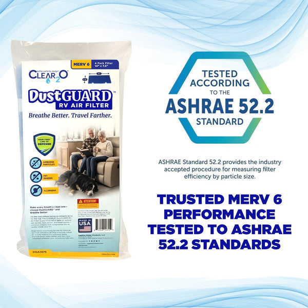 CLEAR2O DUSTGUARD RV AIR FILTER 14" X 7.5" (4 FILTER PK)