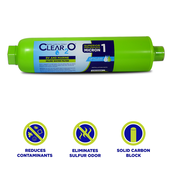 CLEAR2O® RV AND MARINE INLINE WATER FILTER - CRV2006-3  ONE MICRON