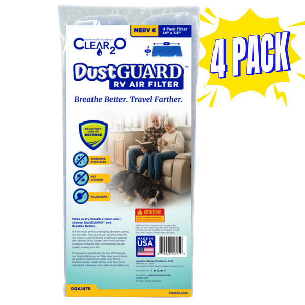 CLEAR2O DUSTGUARD RV AIR FILTER 14" X 7.5" (4 FILTER PK)