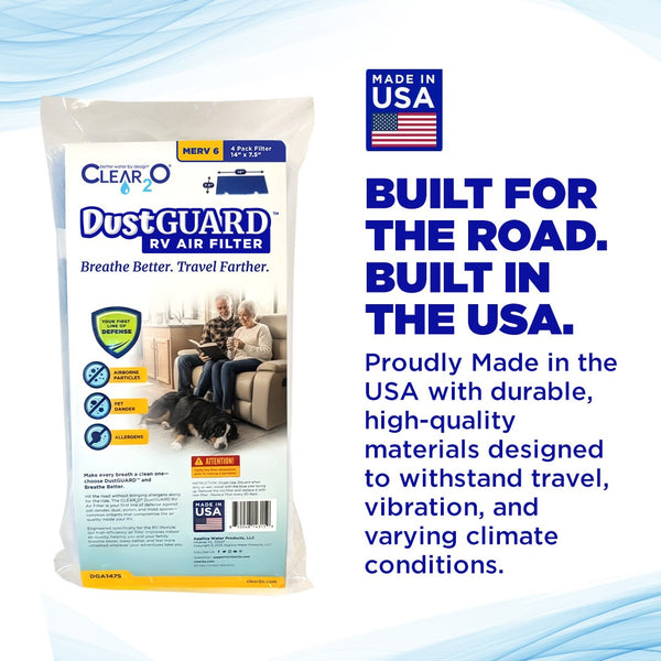 CLEAR2O DUSTGUARD RV AIR FILTER 14" X 7.5" (4 FILTER PK)