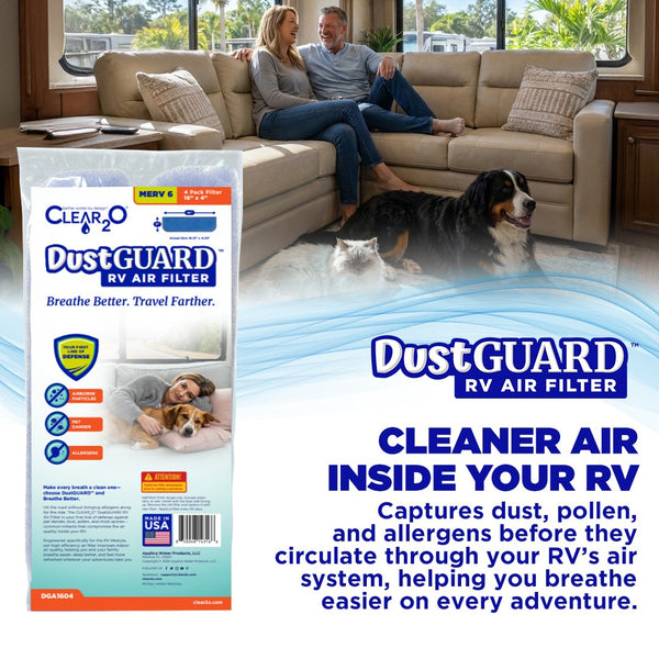 CLEAR2O DUSTGUARD RV AIR FILTER 16" X 4" (4 FILTER PK)
