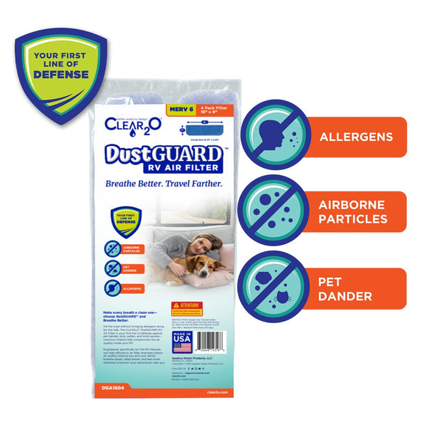 CLEAR2O DUSTGUARD RV AIR FILTER 16" X 4" (4 FILTER PK)
