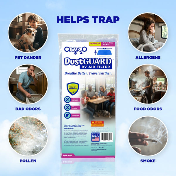 CLEAR2O DUSTGUARD RV AIR FILTER 16" X 6" (4 FILTER PK)