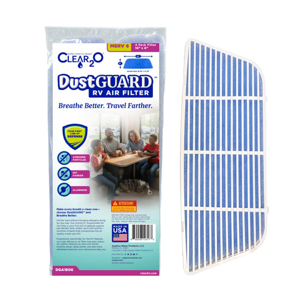 CLEAR2O DUSTGUARD RV AIR FILTER 16" X 6" (4 FILTER PK)