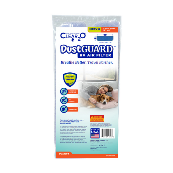 CLEAR2O DUSTGUARD RV AIR FILTER 16" X 4" (4 FILTER PK)