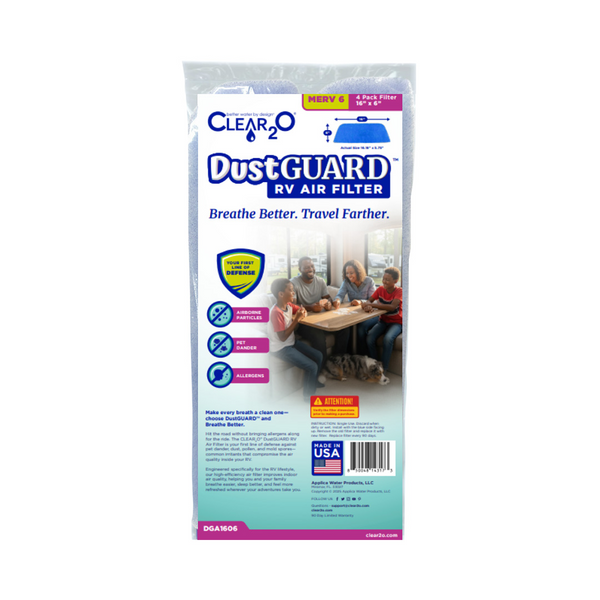 CLEAR2O DUSTGUARD RV AIR FILTER 16" X 6" (4 FILTER PK)