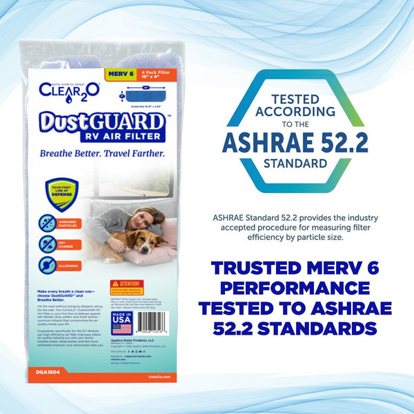 CLEAR2O DUSTGUARD RV AIR FILTER 16" X 4" (4 FILTER PK)