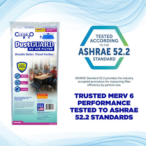 CLEAR2O DUSTGUARD RV AIR FILTER 16" X 6" (4 FILTER PK)