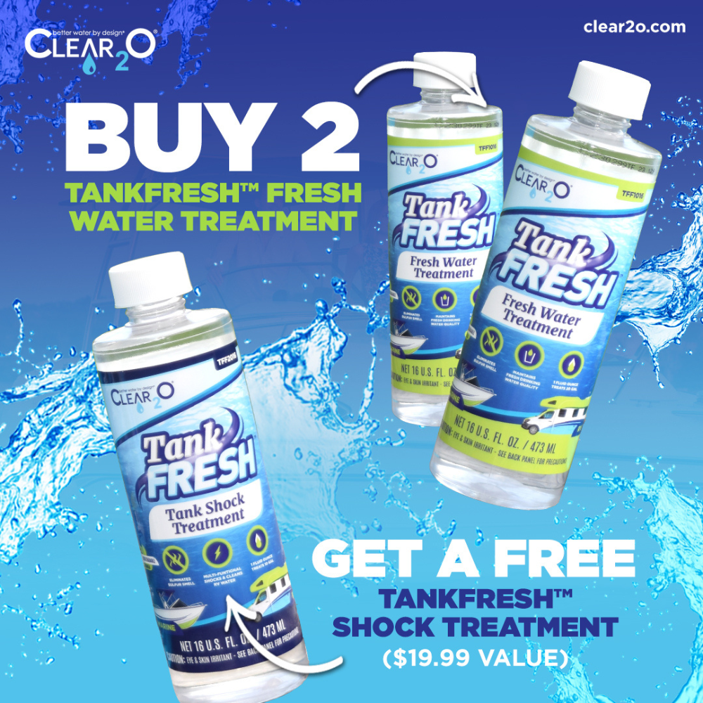 BUY 2 TankFRESH™ Fresh Water Treatment (TFF1016) GET FREE TankFRESH™ Shock Treatment (TFF2016)