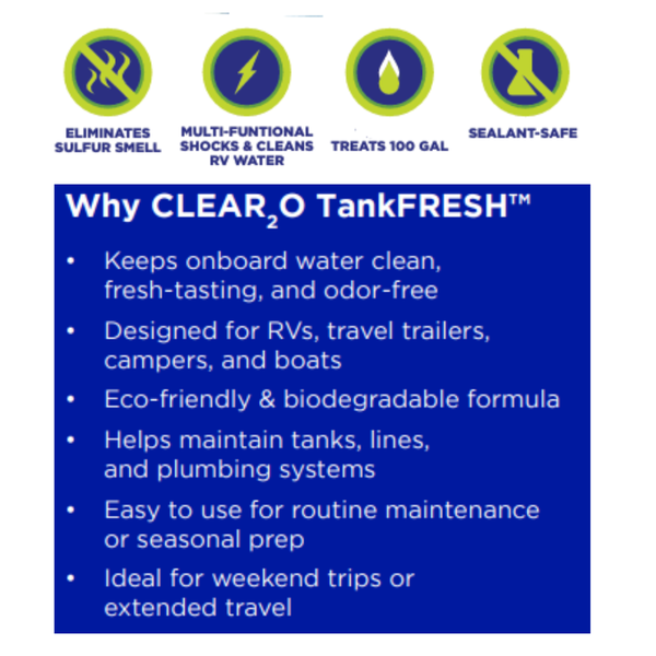 CLEAR2O TANKFRESH WATER TANK & SYSTEM FLUSH 64 OZ